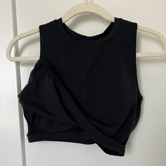 NATURAL FEELINGS- Black Yoga Tank Top w/ Built in Bra- LARGE - Picture 3 of 3